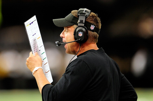 NEW ORLEANS, LA - AUGUST 09:  Sean Payton, head coach of the New Orleans Saints, calls a play during a game against the Kansas City Chiefs at the Mercedes-Benz Superdome on August 9, 2013 in New Orleans, Louisiana.  (Photo by Stacy Revere/Getty Images)