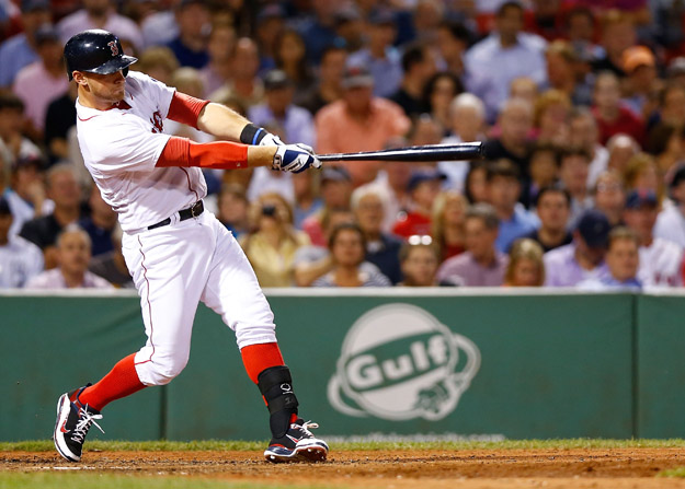 BOSTON, MA - SEPTEMBER 4: Will Middlebrooks #16 of the Boston Red Sox hits a grand slam home run in the 6th inning off of Al Alburquerque #62 of the Detroit Tigers during the game on September 4, 2013 at Fenway Park in Boston, Massachusetts. 