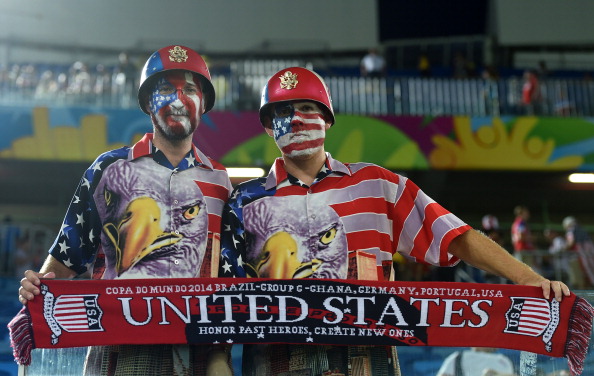 US fans cheer before a Group G football match between Ghana and US (credit: JAVIER SORIANO/AFP/Getty Images)