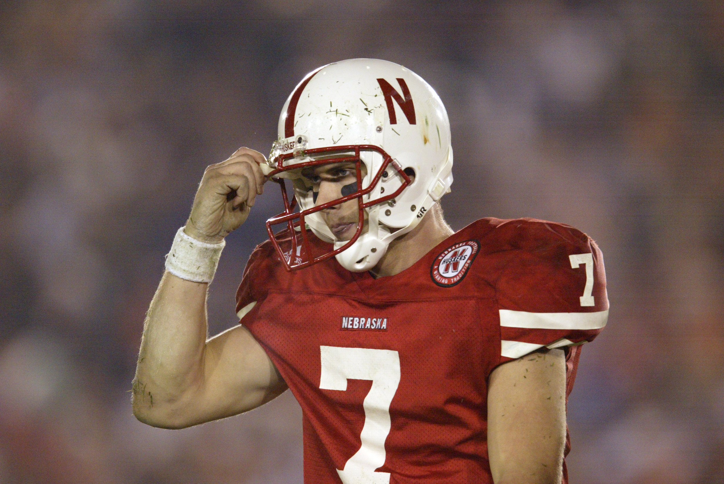 Quarterback Eric Crouch of Nebraska walks of the fields during the Rose Bowl National Championship game against Miami in 2002 (Brian Bahr/Getty Images)